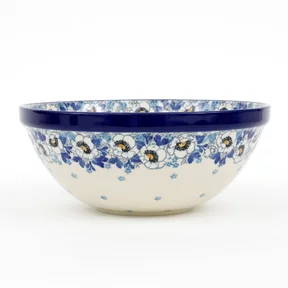 Miska ceramiczna 056 h-10cm <br> 2222X Biało-niebieskie anemony